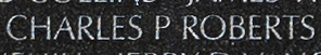 Engraved name on The Wall of Captain Charles P. Roberts, U.S. Air Force